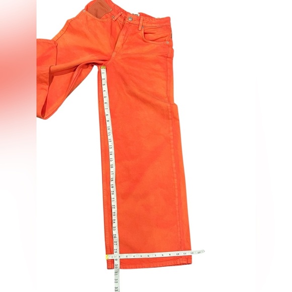 Free People We The Free Waterfalls Baggy Wide Leg Jeans Orange Size 25 - Picture 15 of 16